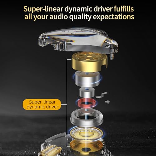 CCA KZ EDX LITE In-Ear-Monitor, Super-Linearer Dynamischer Treiber, IEM-Ohrhörer, Tiefer Bassklang, In-Ear-Kopfhörer mit abnehmbarem Kabel, für Audiophile, DJs und Sänger