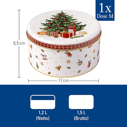 Villeroy & Boch – Winter Collage Keksdosen-Set 3 teilig Bunt, Gebäckdosen, Vorratsdosen, Plätzchendosen, Blechdosen, Keksdosen 3er Set, Weihnachtsdosen, Metall
