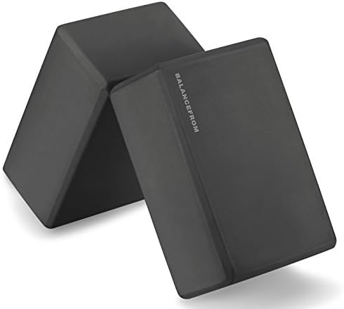 BalanceFrom GoYoga Set of 2 High Density Yoga Blocks, 9"x6"x4" Each [Newest Version]