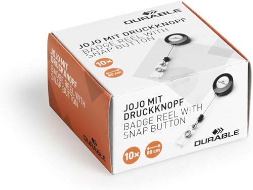 Durable Ausweishalter (mit Aufrollmechanismus, Länge: 80 cm) 10 Stück, anthrazit, 815258