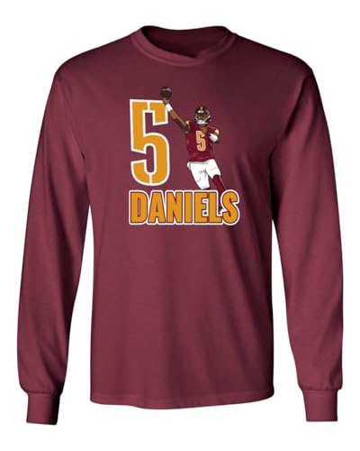 Long Sleeve Jayden Daniels 5 Washington Shirt T-Shirt Mens Long Sleeve