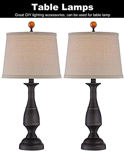 Image of 1 Pack Tawny Crystal Lamp Finial Cap - Handmade, Ball Shaped Patterned Glass with Screw Knob Base, Decoration Accessories for Table and Floor Lamp Shade Top (2 Inches Tall, Bronze Finish)