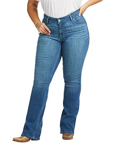 ARIAT Women's Mid Rise Patricia Stretch Main Bootcut Jeans Plus - 10036812-PLUS 16W LNG Blue