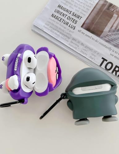 Image of Emoh Roced Case for AirPodS 4 (2024) with Keychain (ANC), Cute Cartoon Shockproof Protective Cover Compatible with Apple AirPods 4th Generation 2024 for Women and Boys (Unbeat)