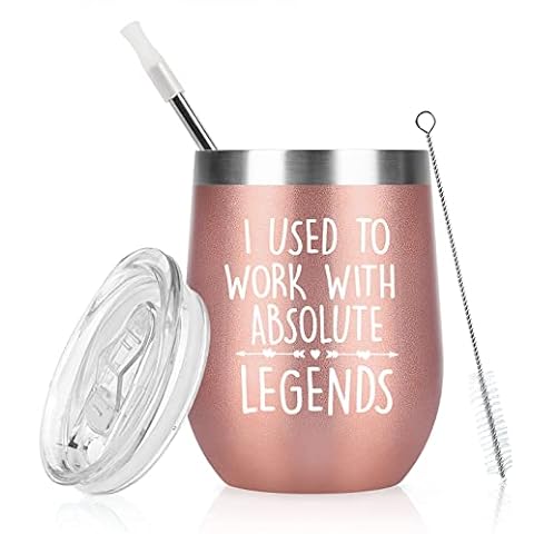 Livole Rose Gold Wine Tumbler with Lid Cover