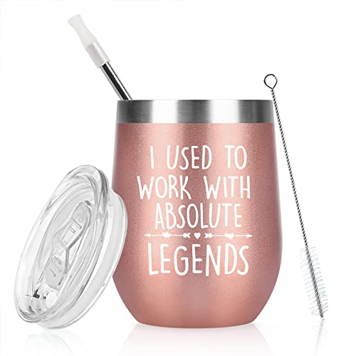 Livole Christmas Gifts for Women Men boss Retirement Leaving Gifts for Colleagues 12oz 350ml Vacuum Stainless Steel Wine Tumbler with Lid and Straw