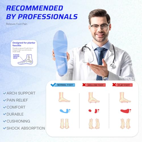 Image of VALSOLE Plantar Fasciitis Relief Insoles - Heavy Duty Arch Support Inserts for Men and Women - All Purpose Orthotic Insoles for Foot Pain Relief - Comfort Insert for Work, Walking, Hiking
