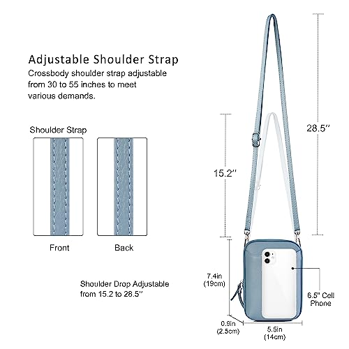 Image of befen Genuine Leather Crossbody Cell Phone Purse for Women, Small Zip Around RFID Blocking Crossbody Wallet Bags
