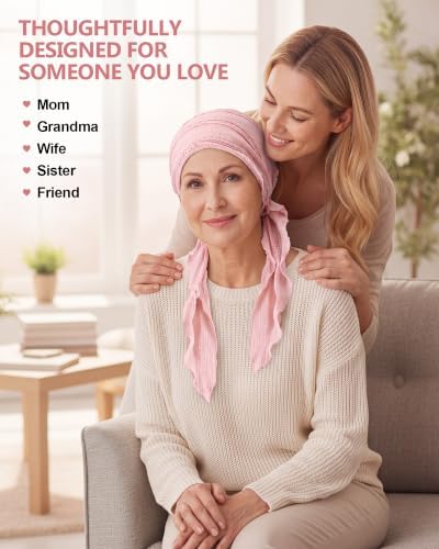 Halfchet 4 Pcs Chemo Headwear for Women,Lace - 5
