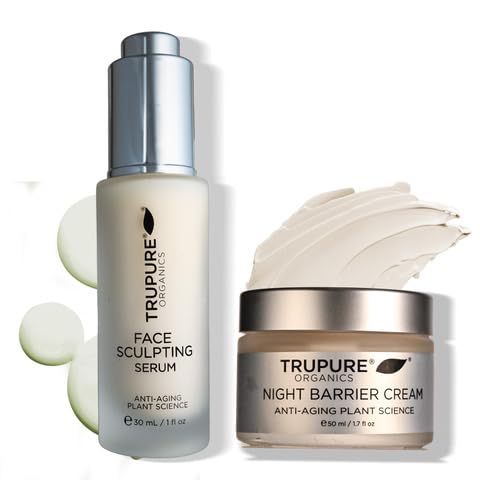 Night & Day Beauty Bundle for Women 55+ | Night Barrier Repair Cream + Face Sculpting Serum | Visibly Lift, Firm & Hydrate Mature Skin | 100% Organic | Made in USA