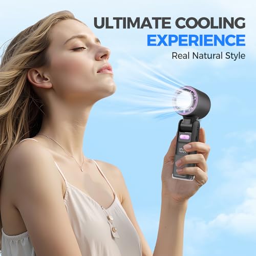 100 Gear Portable Turbo Fan, Flashlight & 4000mAh Battery, Foldable for Travel BeachOutdoor Activities (White)