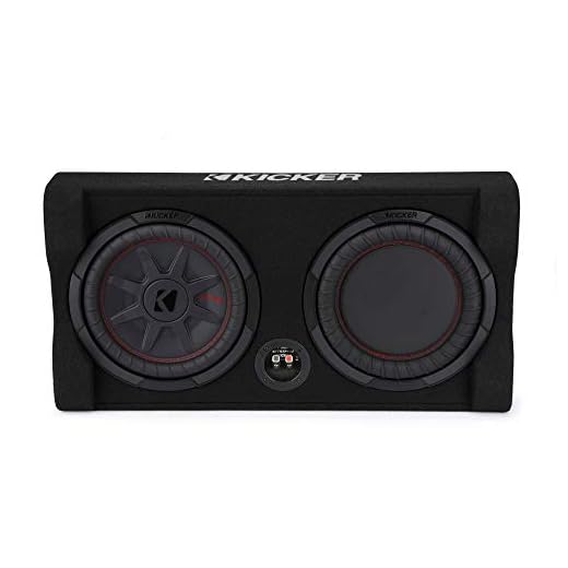 KICKER TRTP 10-inch (25cm) Thin Down Firing Subwoofer and Passive Radiator Enclosure, 2-Ohm, RoHS Compliant