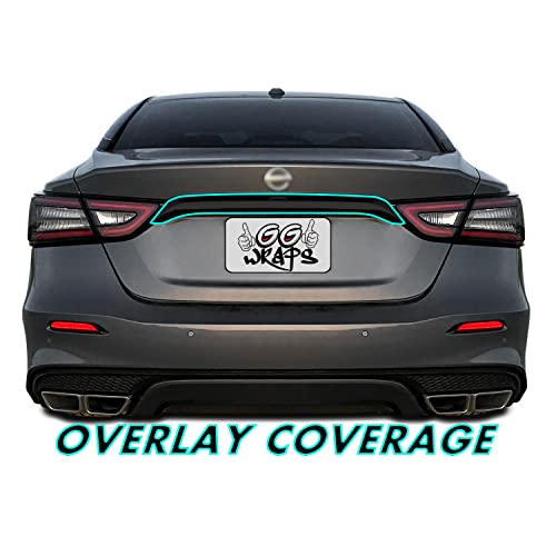 SlickMod クローム削除ブラックアウトビニールオーバーレイ 2016-2022 日産マキシマリアトランクトリム(グロスブラック)