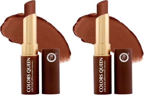 Image of Colors Queen Luscious Lips - Non Transfer Creamy Matte Lipstick | Highly Pigmented with Smooth Application | Long Lasting Lipstick Waterproof | Smudge Proof Lipstick for Women (15 - Coffee Commando - 3.5g)