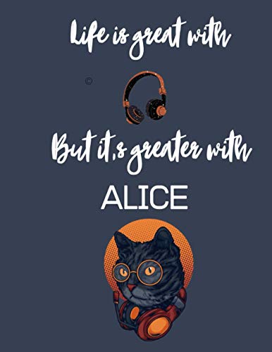 Notebook for Alice , Halloween notebook journal for girls who lovers cats with names, Gift for Alice: cute composition notebook : composition notebook for Girls : Birthday gift