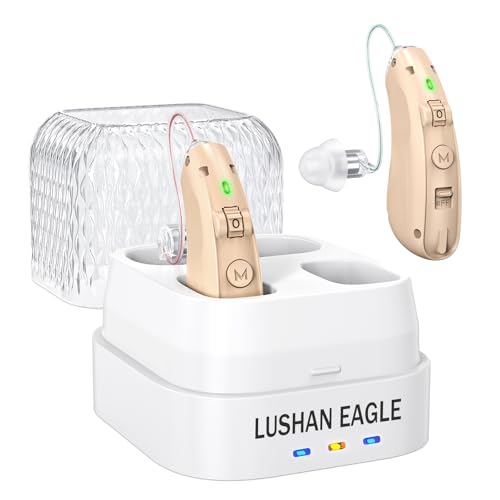LUSHAN EAGLE Auriculares amplificados Amplificador de sonido Recuperan un sonido claro Reducción de ruido inteligente con chip digital recargable