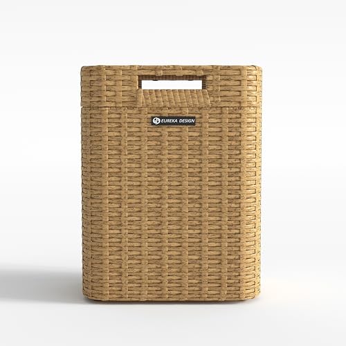 Caneca de Basura Ypati de Rattan con Tapa y Forro Extraíble