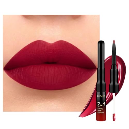 Image of evpct 1Pcs Bright Fire Ruby Red Matte Lip Liner & Liquid Lipstick Stain,13#