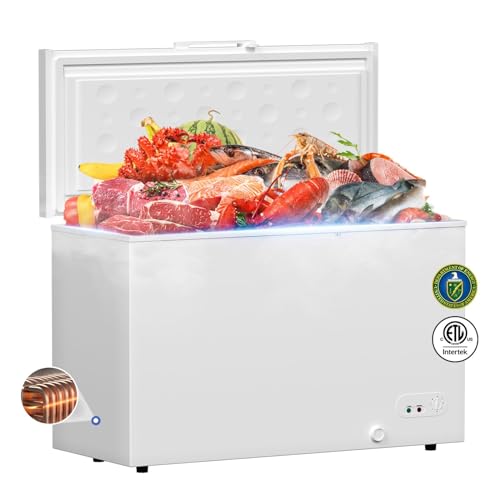 16 Cu.Ft. Chest Freezer 2 Removable Baskets Freezer Top Door 7 Temperature Control from -13℉-14℉ Energy Saving Home Restaurant Kitchen Office White