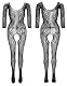 Livia Corsetti ABRA Bodystocking sexy Netz Catsuit Overall langarm offen im Schritt, XL/XXL schwarz