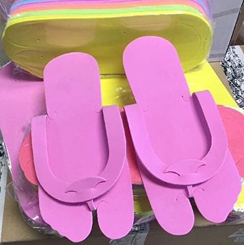 24 Pairs (48 pcs) Disposable Spa Pedicure foam slippers 6 assorted (fold type)