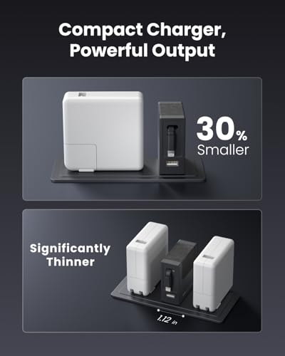 Image of Gitryin Portable Charger Block, Retractable Wall Charger, 40W PD Fast Charging Block with 33.5in Lightning Cable, Power Adapter with Foldable Plug for iPhone14 /13 /12, Black