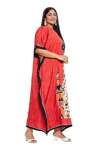 Image of Oussum Women Kaftan Plus Size Polyester Summer Lightweight Caftan Swimsuit Cover Ups Maxi African Mumu Lounge House Dress