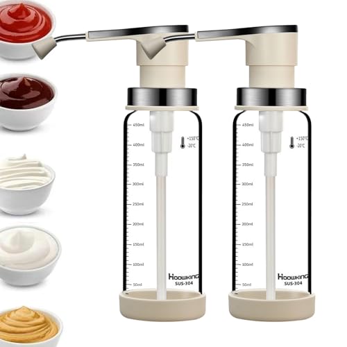 ETUCYNG Dispenser per sciroppo di caffè | 2 contenitori a prova di perdite da 450 ml – bottiglie di salsa di zucca e caramello – per la casa quotidiana ristorante cibo panetteria caffetteria