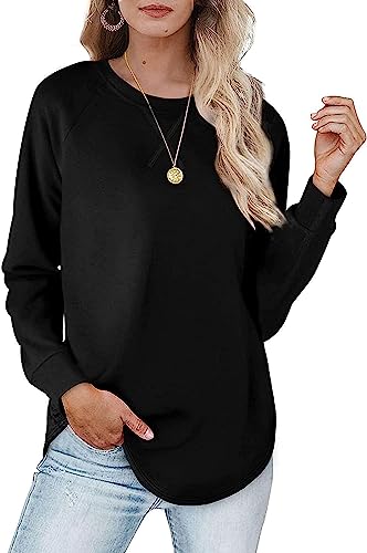 Basic Sweatshirts for Women Womens Long Sleeve Tee Shirt Loose Fit