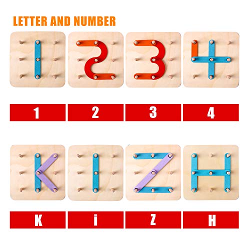 image for Kizh Wooden Letter and Number Construction Activity Set Educational Pr
