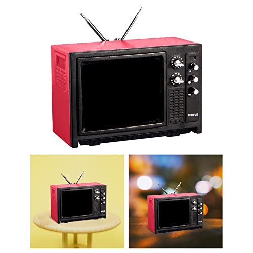 SM SunniMix Mini Puppenhaus TV Modell Möbel Wohnzimmer Lebensszene Ornamente Im Maßstab 1:12 , Rot – Bild 3