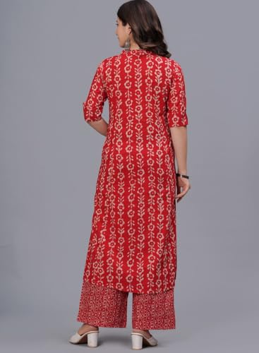 Image of rytras Women Printed A-Line Kurta Set with Palazzo Pants