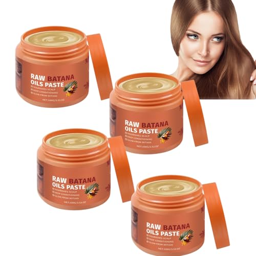 Pasta de aceite de batana 100 % crudo, 100 g, aceite de batana para el crecimiento del cabello, cuidado profundo natural para el cabello y el cuero cabelludo, bálsamo reparador para cabello seco