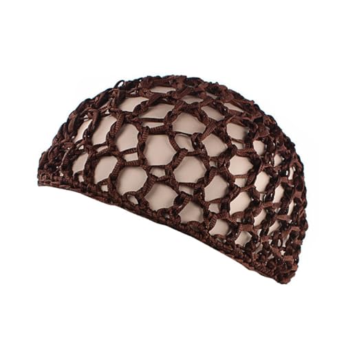 Meiliyizu Sombrero de ganchillo, hecho a mano, tejido a mano, estilo cloche, sombrero hueco para festival de música, sombrero de punto simple