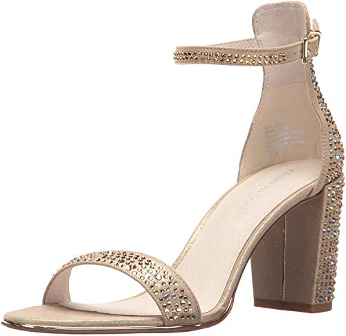Kenneth Cole New York Damen Lex Shine Glitzy Block Heeled Ankle Strap Sandalen mit Absatz, hellgoldfarben, 37.5 EU