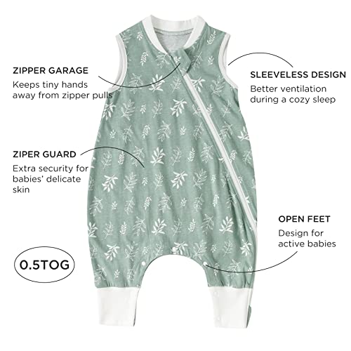 Image of Duomiaomiao 0.5 TOG Toddler Sleep Bag 24-36 Months 100% Cotton Lightweight Baby Sleep Sack with Feet, Breathable Comfy Toddler Wearable Blanket