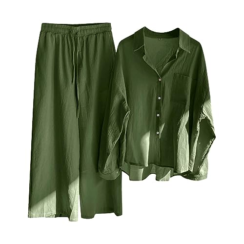 Pyjama ensemble lin été deux pièces pour femme grande taille survêtement coton confortable