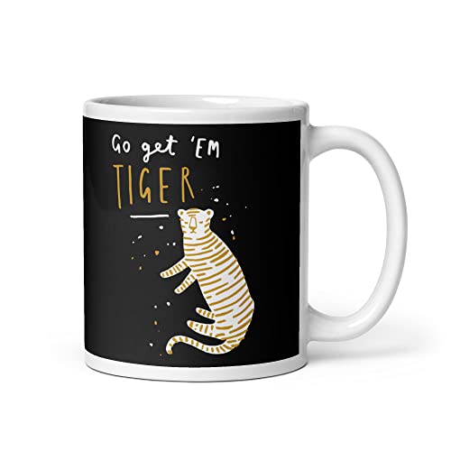 Old English Co. Fun Motivational Mug for Him or Her - Cute Go Get Em Tiger Mug for Graduation, New Job, Exams - For Men and Women