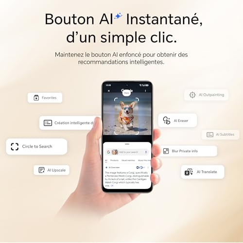 HONOR 400 Smart 4G Smartphone Dual SIM NFC Android 15 6+ 108MP +2MP avec Bouton AI Téléphone 6500mAh Batterie Double Cellule 5 étoiles SGS&IP65 6.77 Pouces 120 Hzécran Confort Desert Gold - vue 4