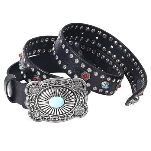 Ceinture rock en cuir clouté véritable style punk gothique pour jeans et pantalons homme femme