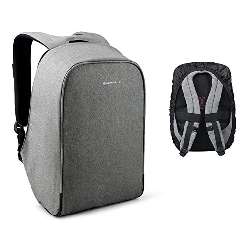 KOPACK Anti Diebstahl Wasserdicht Laptop Rucksack 15,6 Zoll mit USB Ladeanschluss Diebstahlsicher Reiserucksack Business Backpack Tasche für Herren Damen für Arbeit Schule Reise Grau