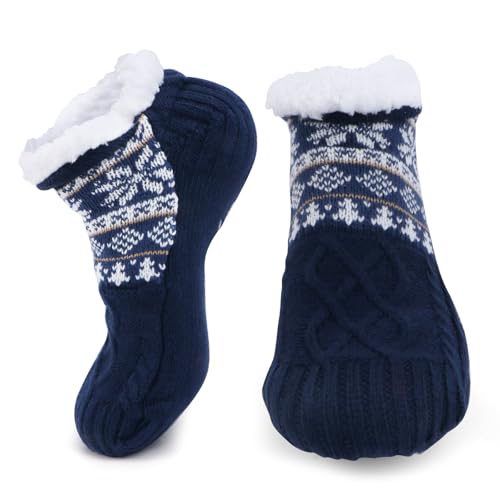 Awroutdoor Kuschelsocken Herren Hausschuhe Socken, Grau Dicke...