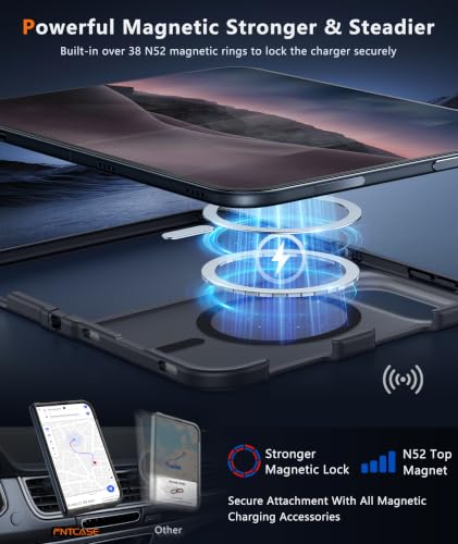 FNTCASE for iPhone Duo Case, Fit for Magsafe, Black | Screen Protector, Translucent Matte, Military Grade Drop Proof, Shockproof Protection Bumper, Protective Magnetic Phone Cover - image 5