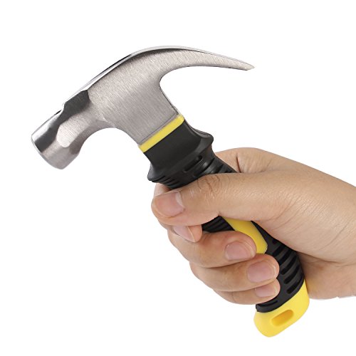 Efficere 8-Oz. All-Purpose Stubby Hammer With Magnetic Nail Starter, Durable Alloy Steel Head And Fiberglass Handle | Perfect For General Household Projects, Garage, College Dormitory, Office And Shop #TOP4