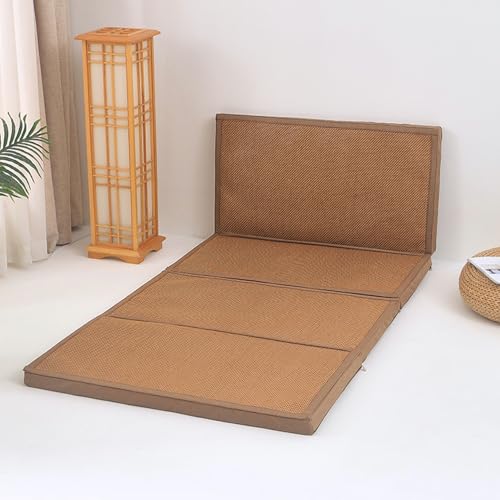 置き畳 ユニット畳 アイス藤製 畳マット ござ 半畳 和風 90*200cm4つ折り 極厚 厚さ5cm 4つ折り 縁つき 折り畳み式 収納簡単 コンパクト 滑り止め クッション 和室 防カビ 防ダニ モダン ブラウン 緑