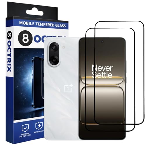 Image of Military-Grade Tempered Glass Screen Protector Compatible for OnePlus Nord CE5 with Edge to Edge Coverage - Case Friendly, Anti-Scratch & Bubble-Free Installation Kit (Pack Of 2)