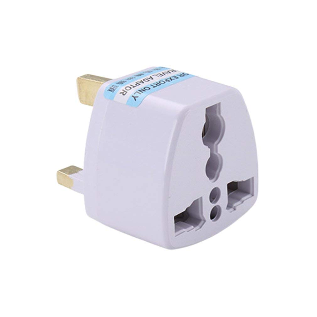 Eu to Uk Plug Adapter - 1 Pack British Standard Adapter Plug UK to Hong Kong, Singapore Adapter White EU