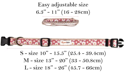 Pettsie Hundehalsband mit Bandana Tuch und Freundschaftsarmband, einstellbare Größen S, M und L, stark und langlebig, tolles Geschenk für Hundeliebhaber in attraktiven Verpackung, M, Rosa
