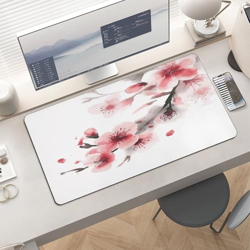 Mouse pad grande antideslizante estilo pink cherry miniatura 6