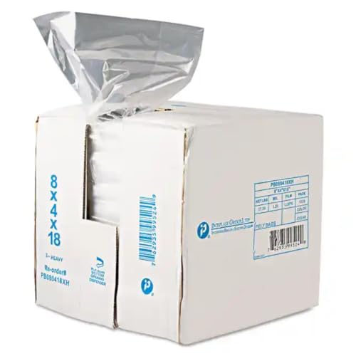 Inteplast Group PB080418R Get Reddi Food & Poly Bag, 8 x 4 x 18, 8-Quart, 0.68 Mil, Clear (Case of...